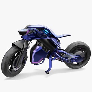 Futuristic Balancing Motorcycle Concept Rigged for Cinema 4D