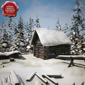 Old Snow Covered Wood Home