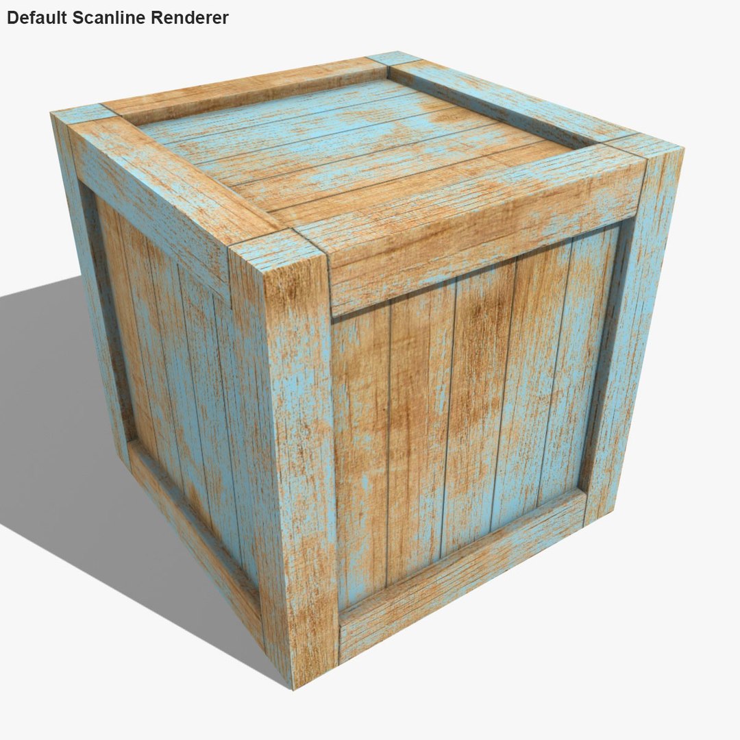 Realistic Wooden Box 01 3d Model