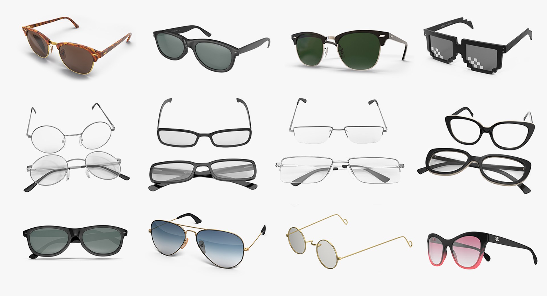 Glasses Collection 8 3D model preview