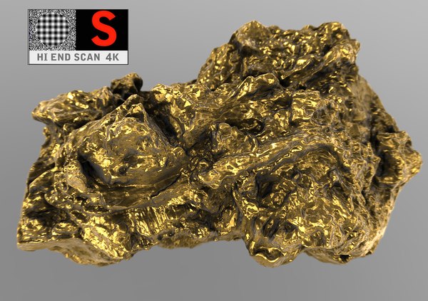 3d golden nugget 4k scan model