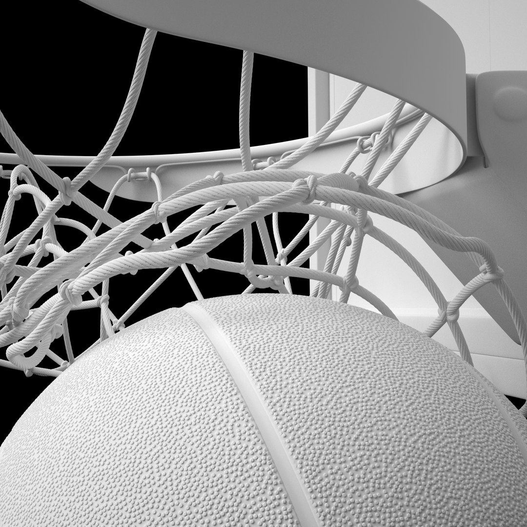 3d Model Basketball Swooshing Net