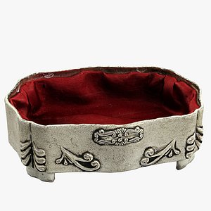 3d realistic silver chest model