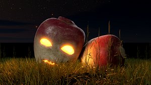 Turnip Jack-O-Lantern 3D model