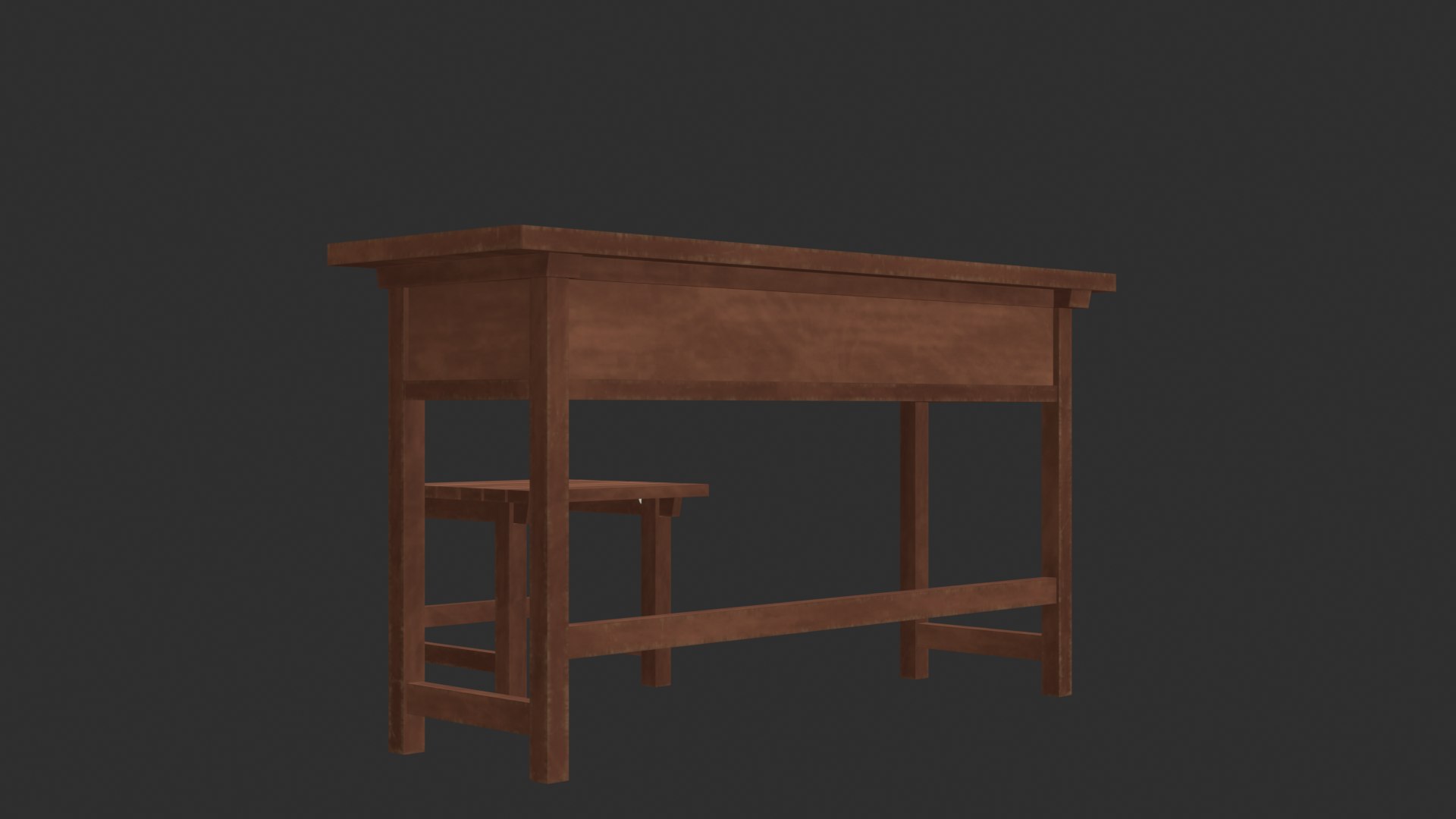Modern Study Table 3D Model With Detailed Wooden Low-poly 3D Model 3D ...