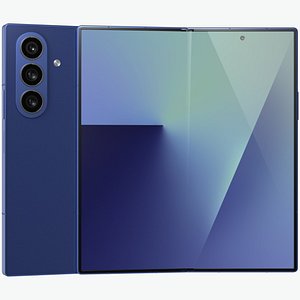 3D Samsung Galaxy Z Fold 7 Blue Shadow model