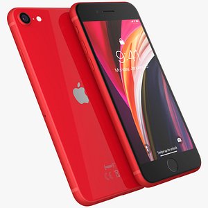 3D model iphone se 2020 red