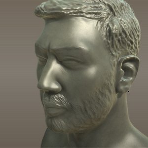 3ds max mans head beard