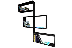3d wall bookshelf model