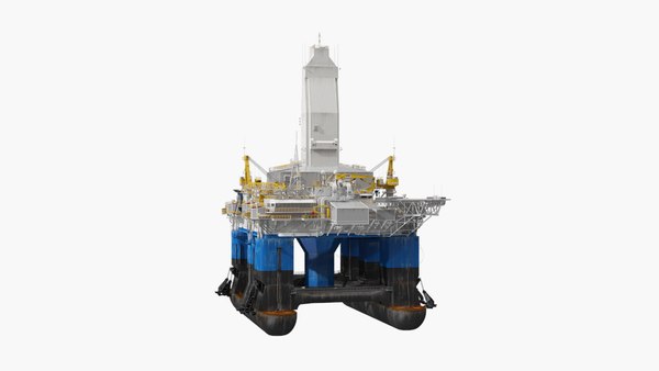 modelo 3d Plataforma petrolera semisumergible marina equipada ...