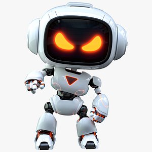 Cute Space Robot Rigged H-62 3D model