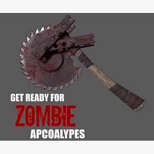 3D model SAW AXE for zombie games