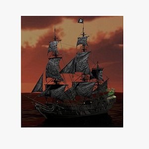 Black Pearl Ship 3D