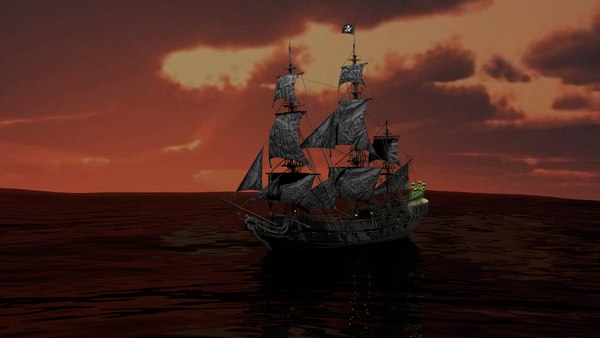 Nave pirata perla nera Modello 3D $140 - .fbx .obj .blend .unknown - Free3D