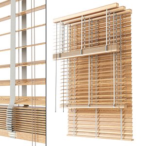 Wooden Blinds Set 17 3D model