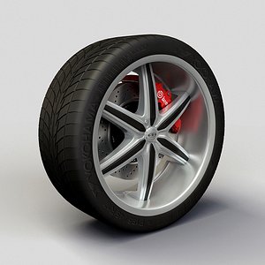 baccarat outrage rims tyre 3d model