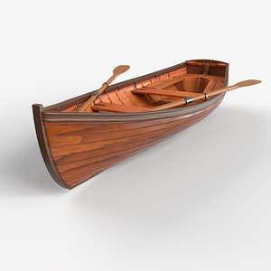 3D model wooden boat