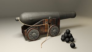 3D pirate cannon vessel