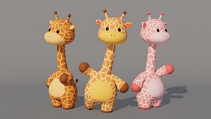 3D Rigged Cartoon Giraffe model