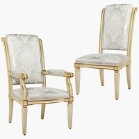 Classic chair and armchair Set 04
