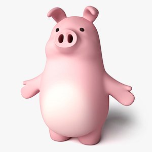 3d toon pork character model