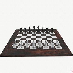 Chess Set (Game Ready) Low Poly