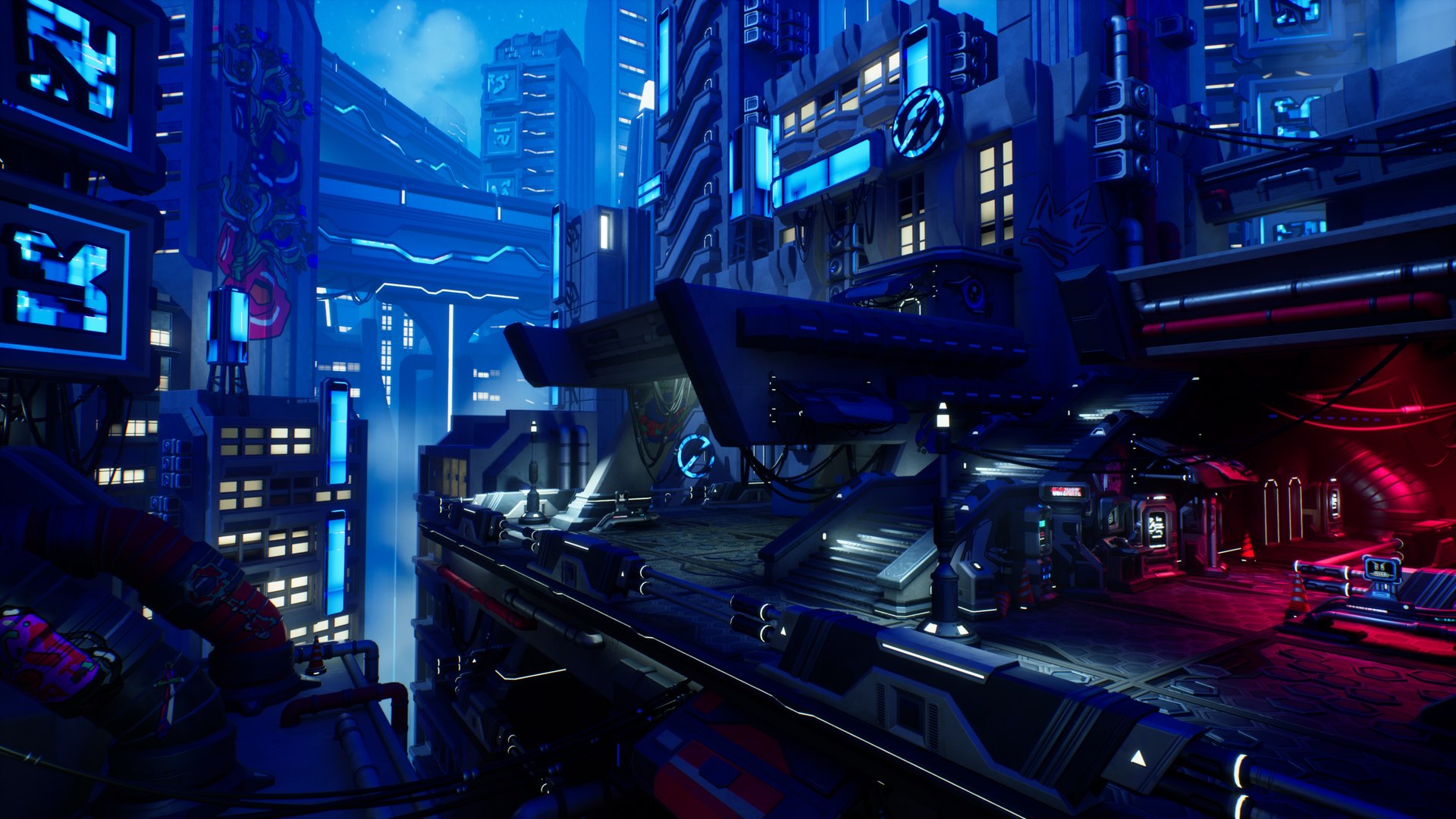 Cyberpunk City Stylized Game Environment 3D Model - TurboSquid 2088699