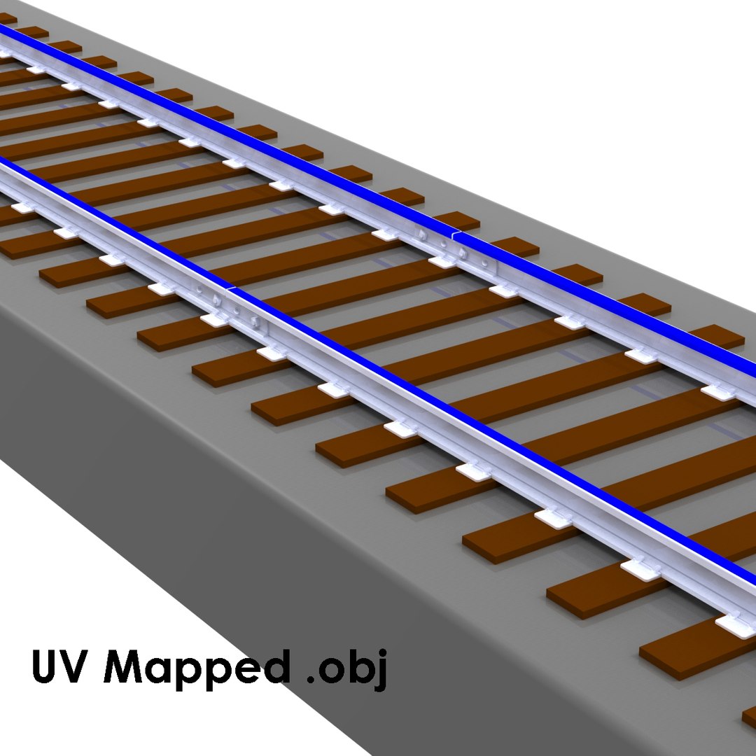3d Standard Gauge Railroad Track Model