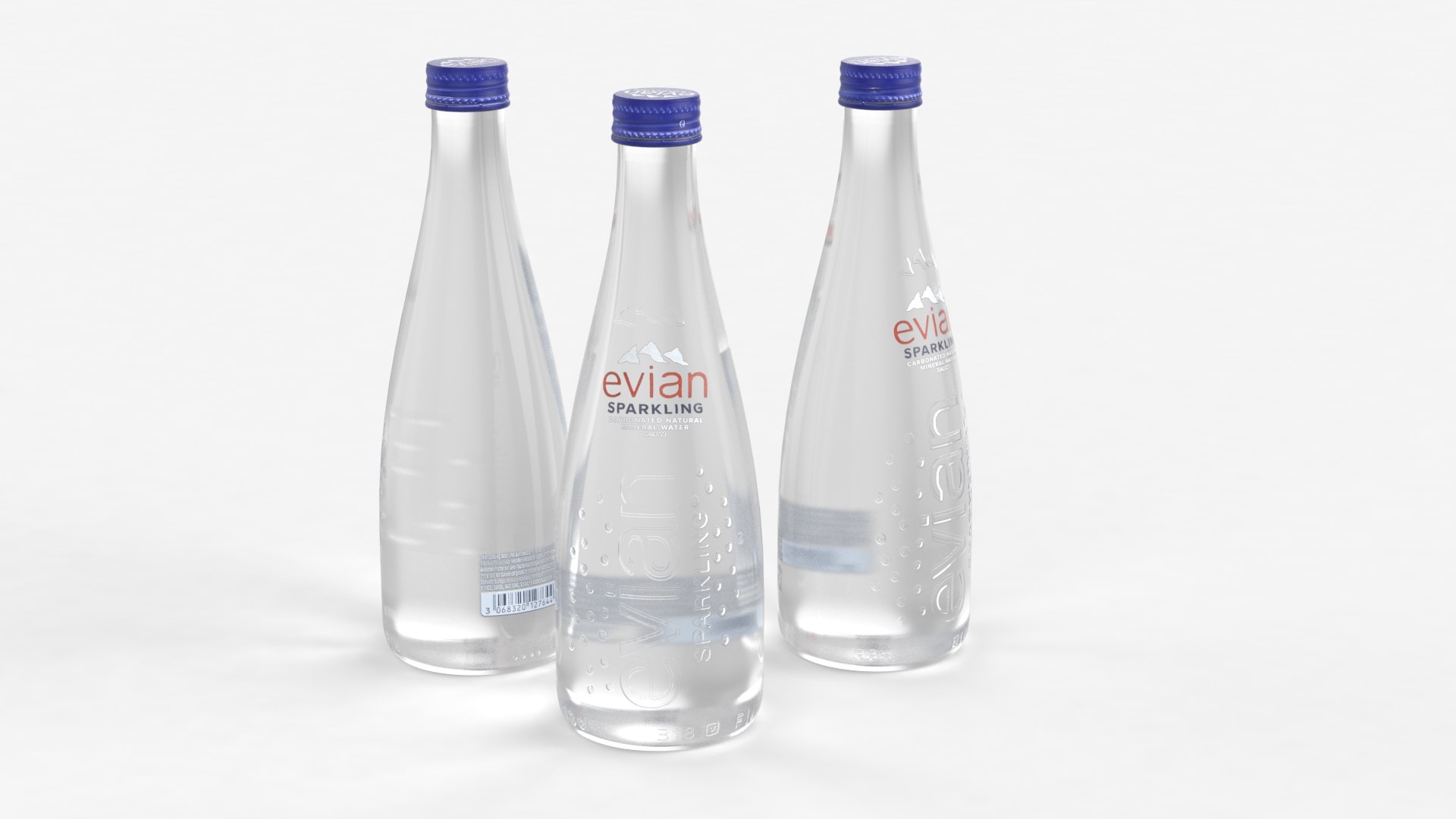 3D Evian Sparkling Water Bottle 330ml 2023 - TurboSquid 2089858