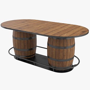 3D Double Barrel Table model