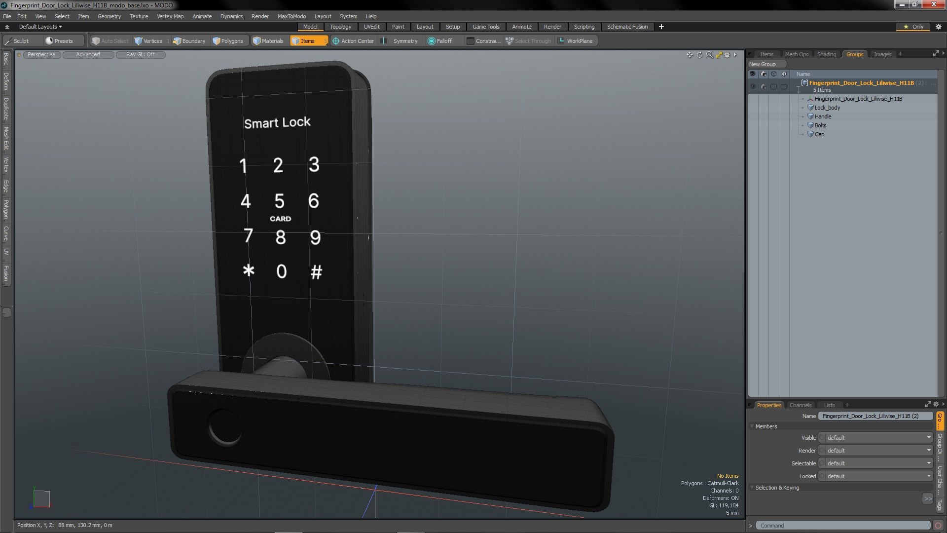 Fingerprint Door Lock Liliwise H11B Model - TurboSquid 1922171