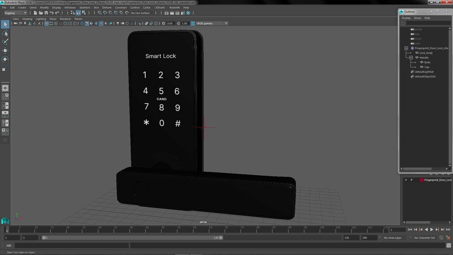 Fingerprint Door Lock Liliwise H11B Model - TurboSquid 1922171