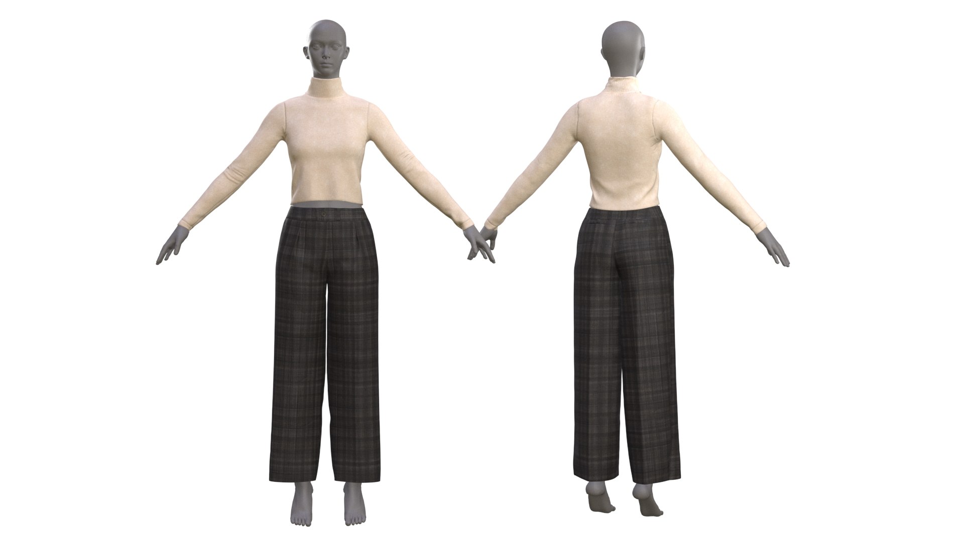 3D model Woman clothes casual https://p.turbosquid.com/ts-thumb/kG/YxpuIH/X9/turtleneck_widepants/jpg/1702228410/1920x1080/fit_q87/b1e27a873a30d32750b31eb84bddfdc6d5a07dc9/turtleneck_widepants.jpg