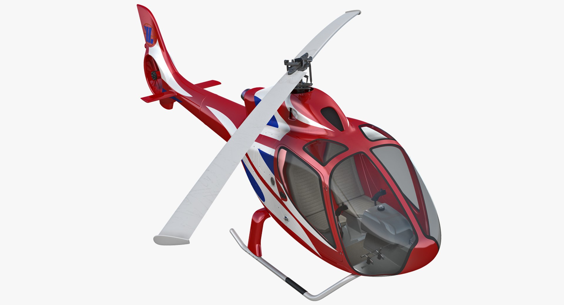 Helicopter RT216 Rigged 3D Model 3D model preview