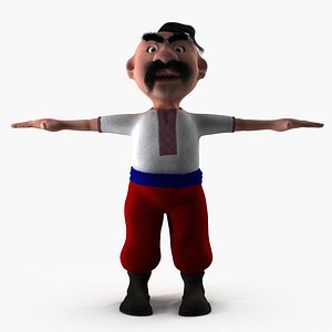 cartoon ukrainian man rigged 3d max