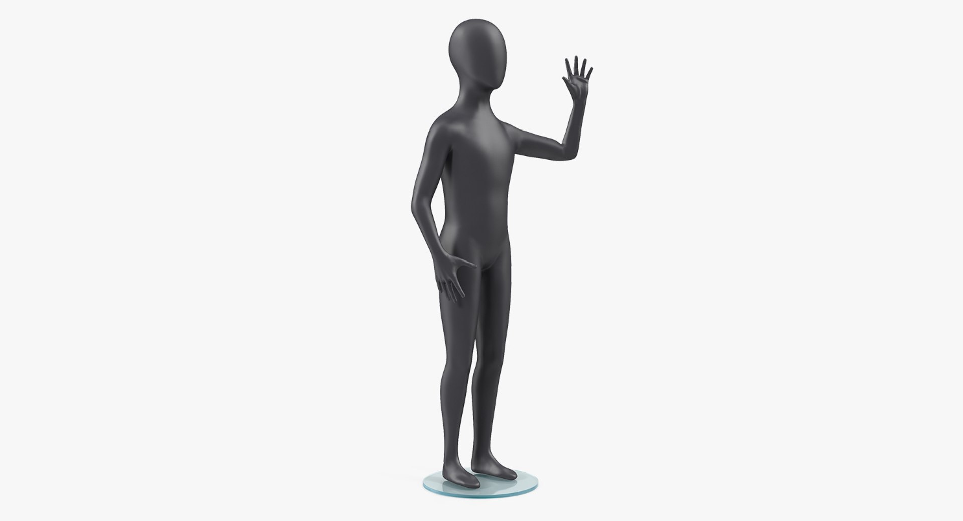 Child Mannequin Dark Rigged 3D model preview