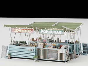 Stylized Lemonade Stand  Candy Booth 3D