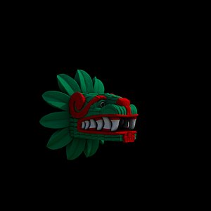 quetzalcoatl head serpiente 3D