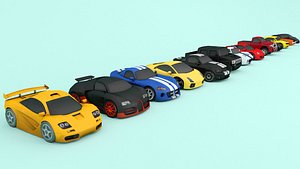 Cartoon car pack Low-poly
