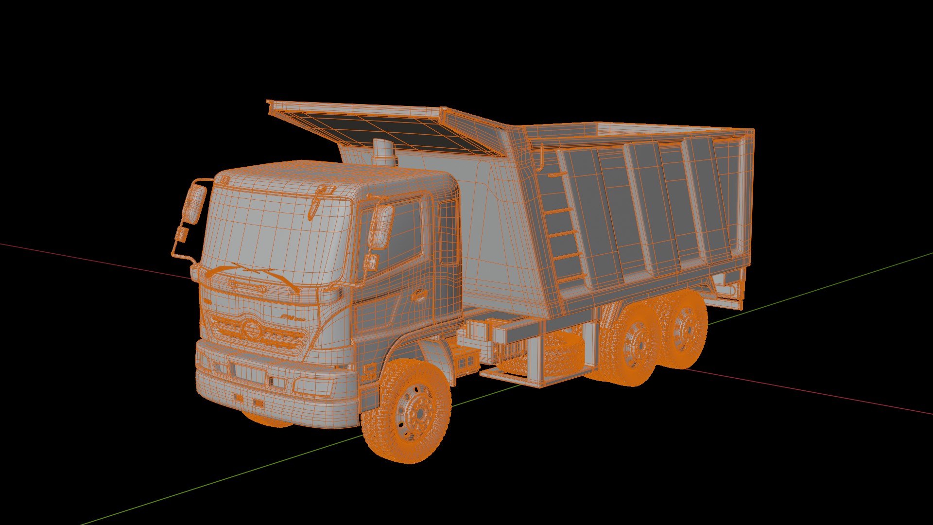 3D Model Hino Jumbo Ranger FM 320 Tipper - TurboSquid 2550439