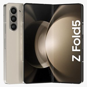 Samsung Galaxy Z Fold 5 Beige 3D model