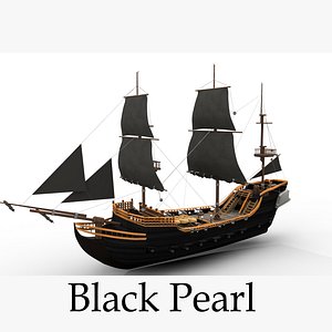 Black Pearl Ship 3D model