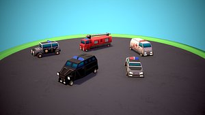 3D model Emergency service vehicles