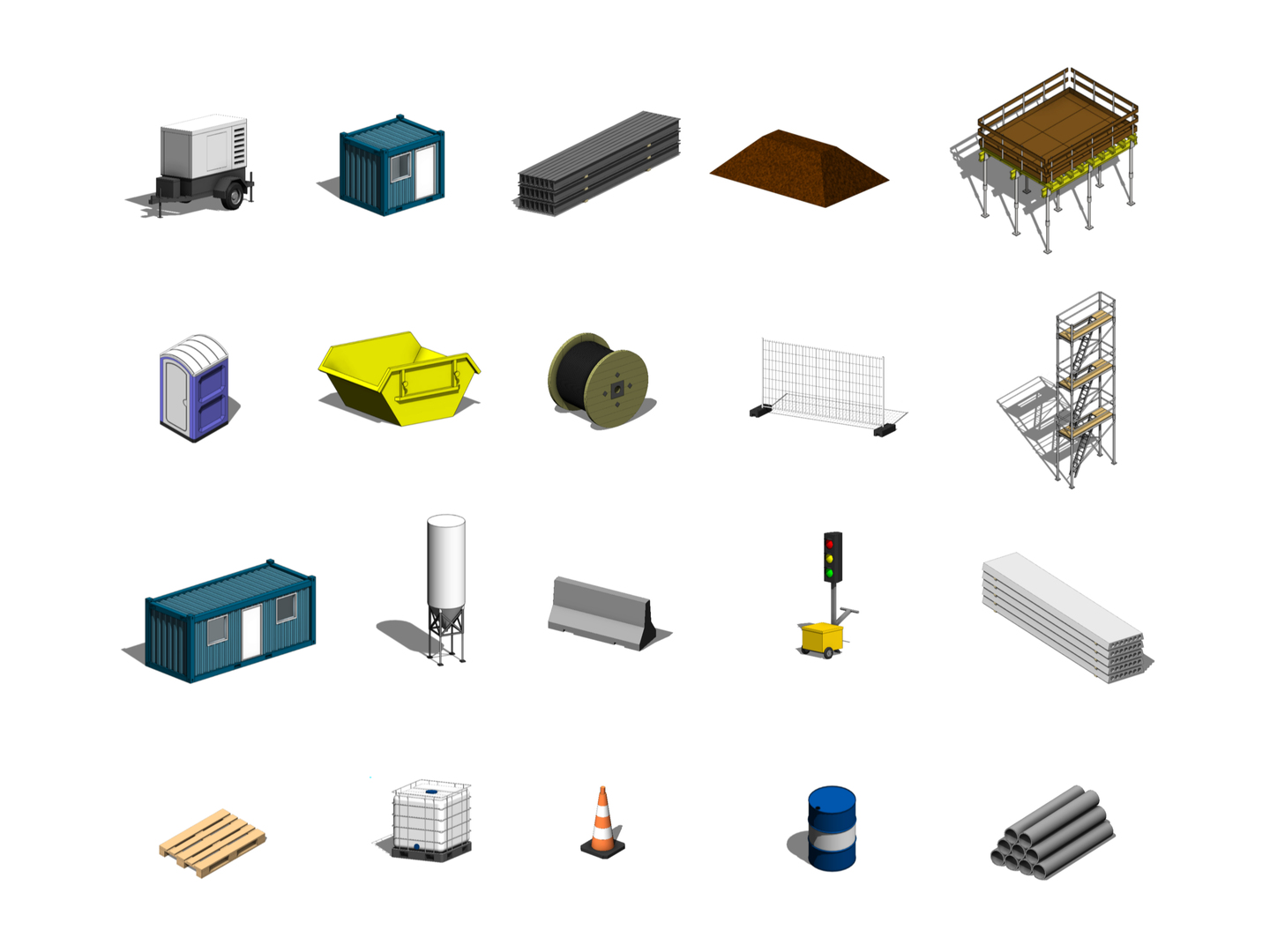 건설 개체 팩 - Revit 패밀리 컬렉션 3D 모델 - TurboSquid 1818065