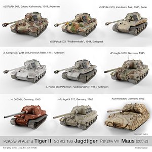 German tanks (pack) Tiger II, Jagdtiger, Maus