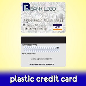 3d plastic credit card