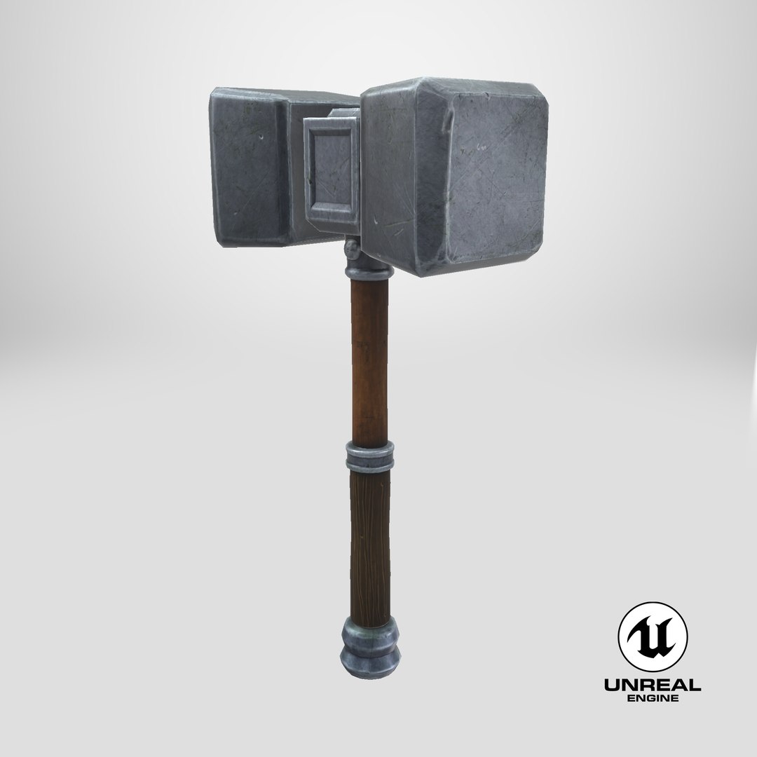 Stylized Hammer 3D model https://p.turbosquid.com/ts-thumb/kH/ZLlBWR/ti/stemcell_unreal_render/png/1699903538/1920x1080/fit_q87/6809c1380d3a7a05806b3bd9644d6419b70e2b88/stemcell_unreal_render.jpg