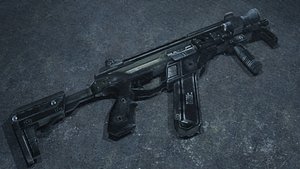 R-97 3D Model Compact Submachine Gun Rapid-Fire Power