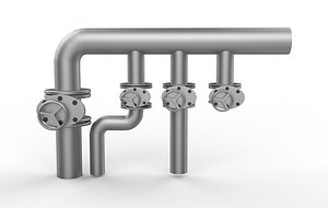 3D Rusty pipes 3D model