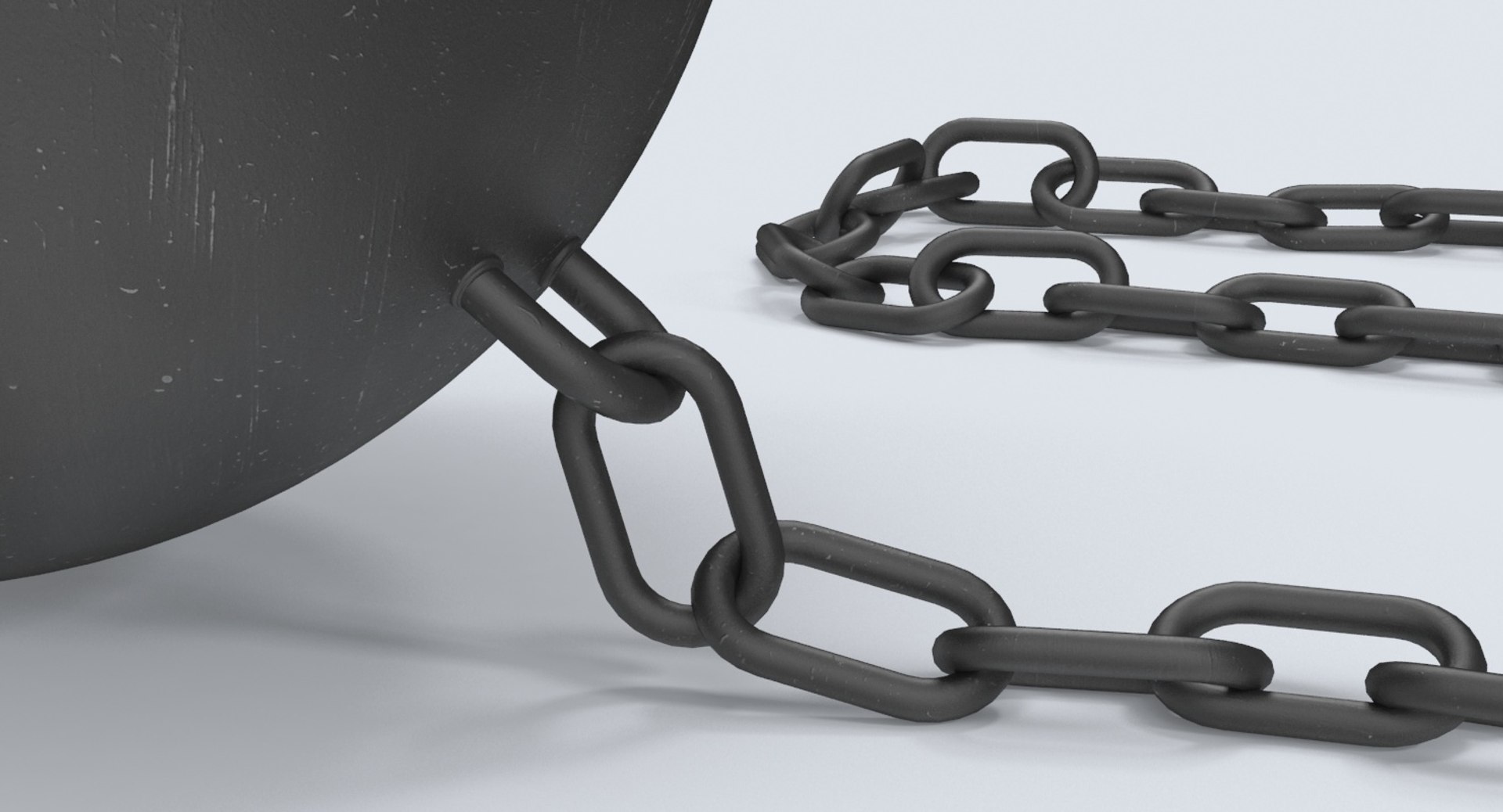 3d Model Of Broken Ball Chain